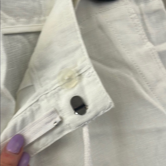 Stylish White Tie-Waist Linen Pants - Picture 4 of 5